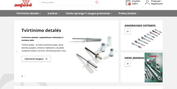 Un fournisseur de confiance de fixations, quincaillerie de construction, outils et vêtements de travail, générant plus de 7,3 millions d’euros de revenus annuels et étendant les commandes numériques dans toute la région balte.