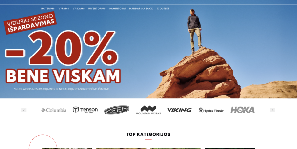 Vêtements de sport rendus accessibles grâce à une présence numérique multi-boutiques pour le leader lituanien du style de vie en plein air